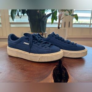 Puma Navy Sneakers with White Soles